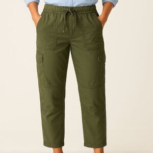 J. Crew Womens City Fit Green Outdoor Drawstring Cargo Pants Cotton - Size 10
